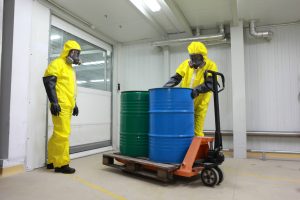 2 People in hazmat suits